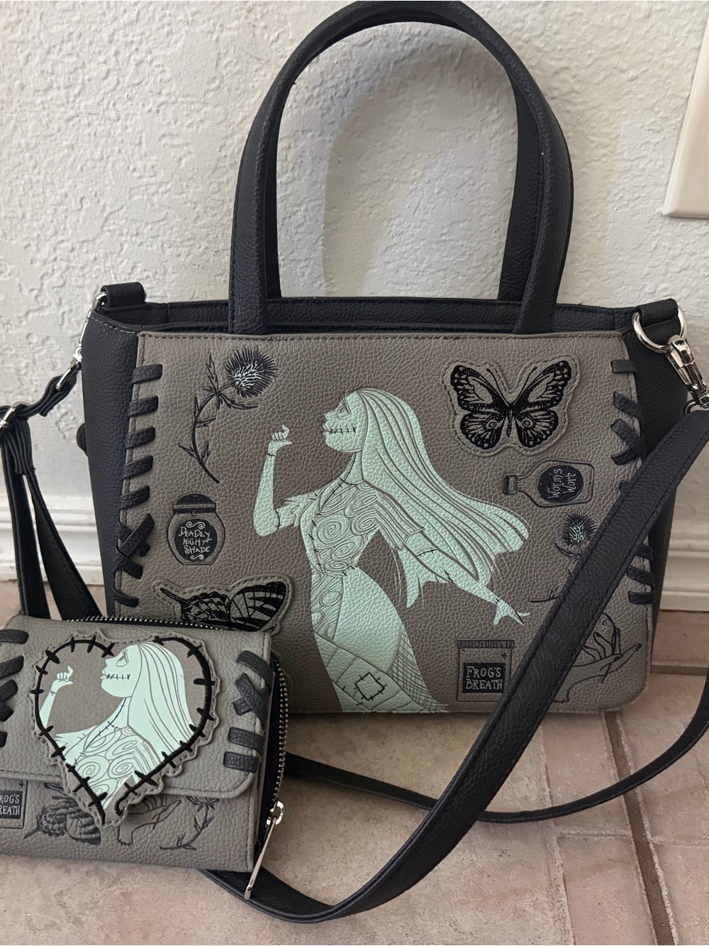 Gray & Mint Gothic Illustration Satchel Sally - Nightmare Before Christmas